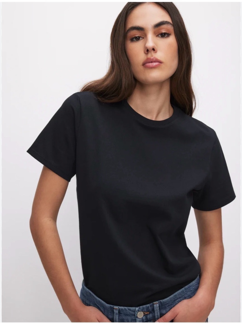 Good America XL Classic Black Crewneck Women's Tee